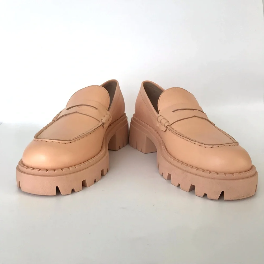 Free People Lyra Lug Sole Loafer Shoes in Cantaloupe - Picture 9 of 11